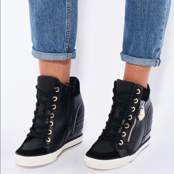 Aldo Shoes - ALDO Aalessa Wedge Sneakers Black 6